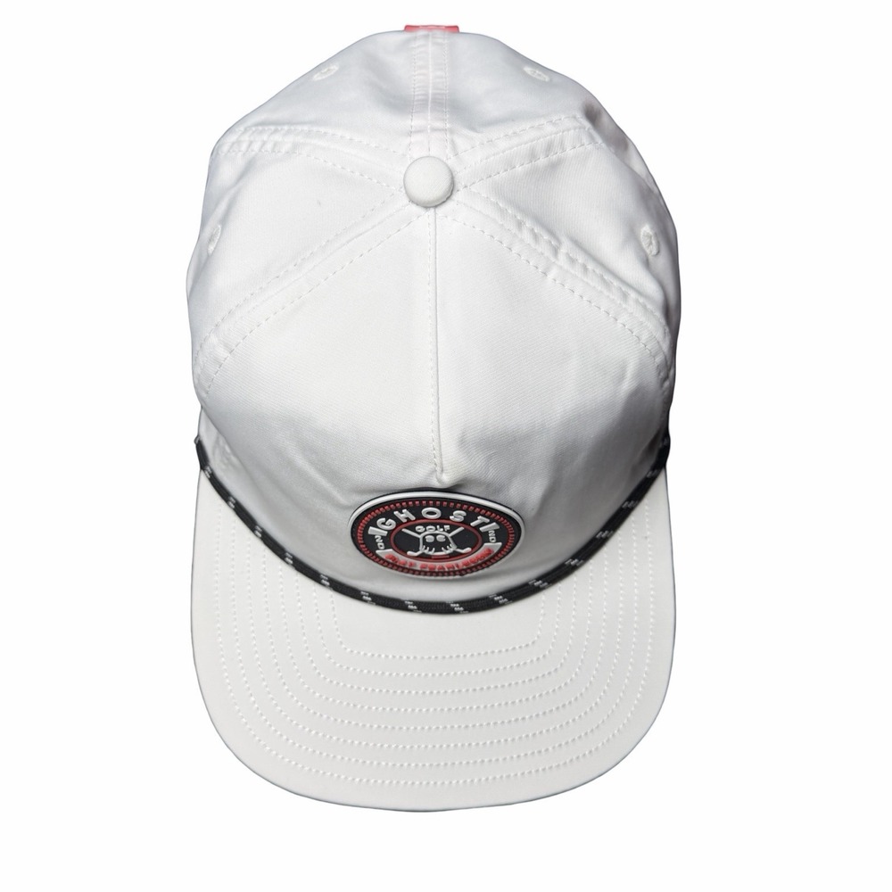 Ghost Golf Retro Golfer Snapback Hat White OSFM Rope Flat Bill Golf Cap - Picture 4 of 16